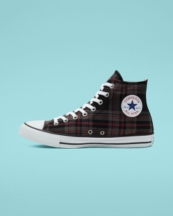 Converse, Tenisi Inalti Barbati Plaid Chuck Taylor All Star FBYZA0165, Negrii/Albi/Maro